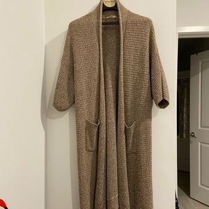 Maxi oatmeal cardigan